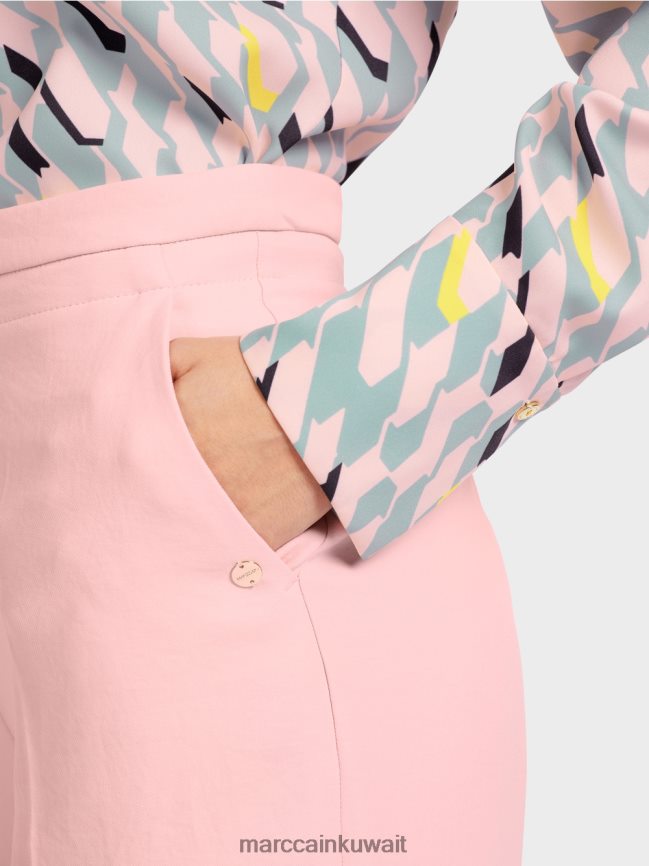 Marc Cain بنطال مجعد واسع الساق من wukari LVN0D6584 ملابس مسحوق وردي ناعم