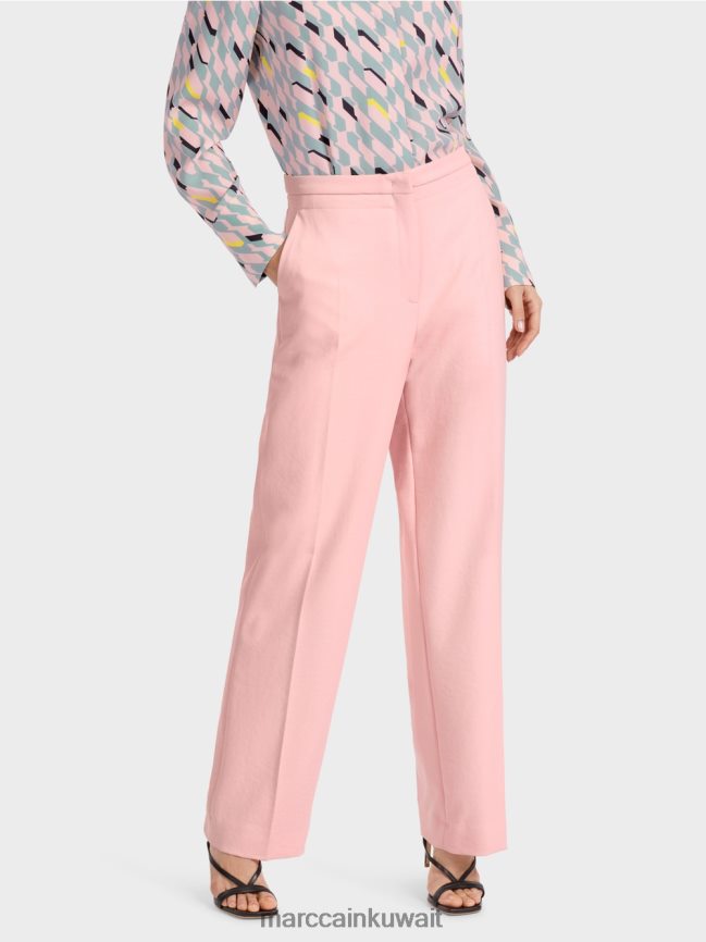 Marc Cain بنطال مجعد واسع الساق من wukari LVN0D6584 ملابس مسحوق وردي ناعم