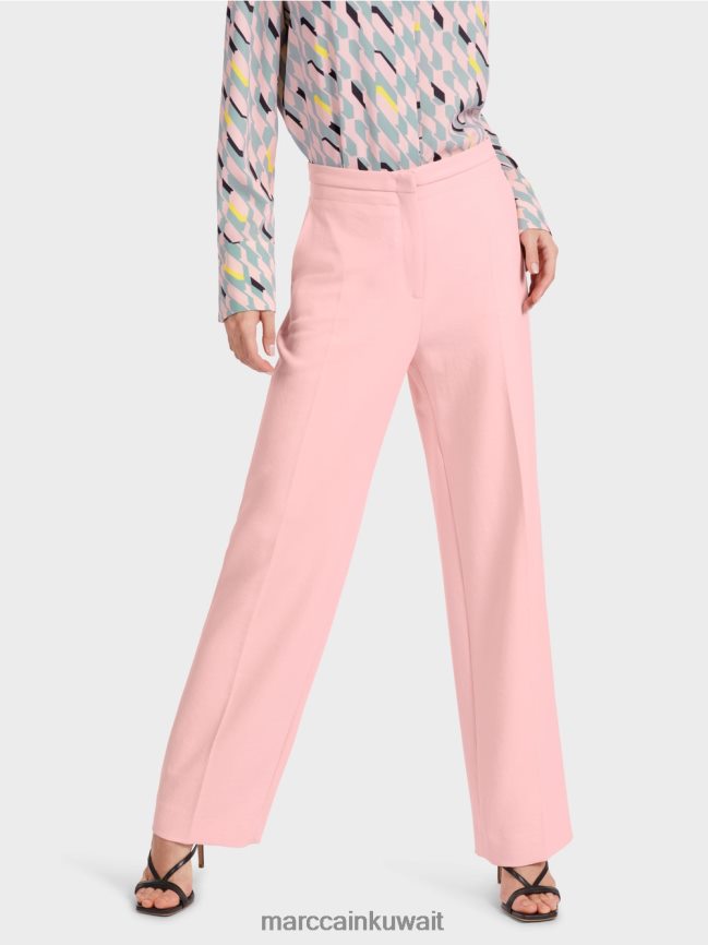 Marc Cain بنطال مجعد واسع الساق من wukari LVN0D6584 ملابس مسحوق وردي ناعم