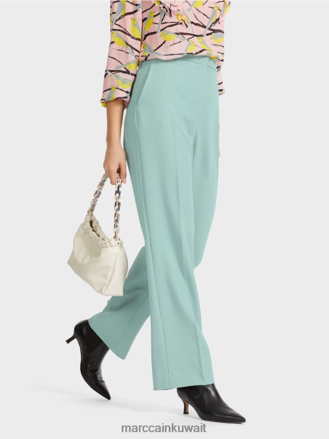 Marc Cain بنطال مجعد واسع الساق من wukari LVN0D6590 ملابس السماء الزرقاء الداكنة